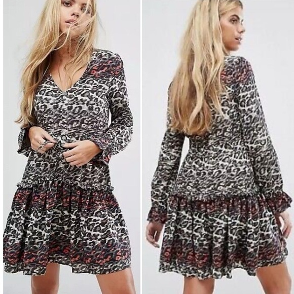 ALL SAINTS ALIA JUBA SILK RELAXED MINI DRESS SIZE SMALL - Picture 1 of 16